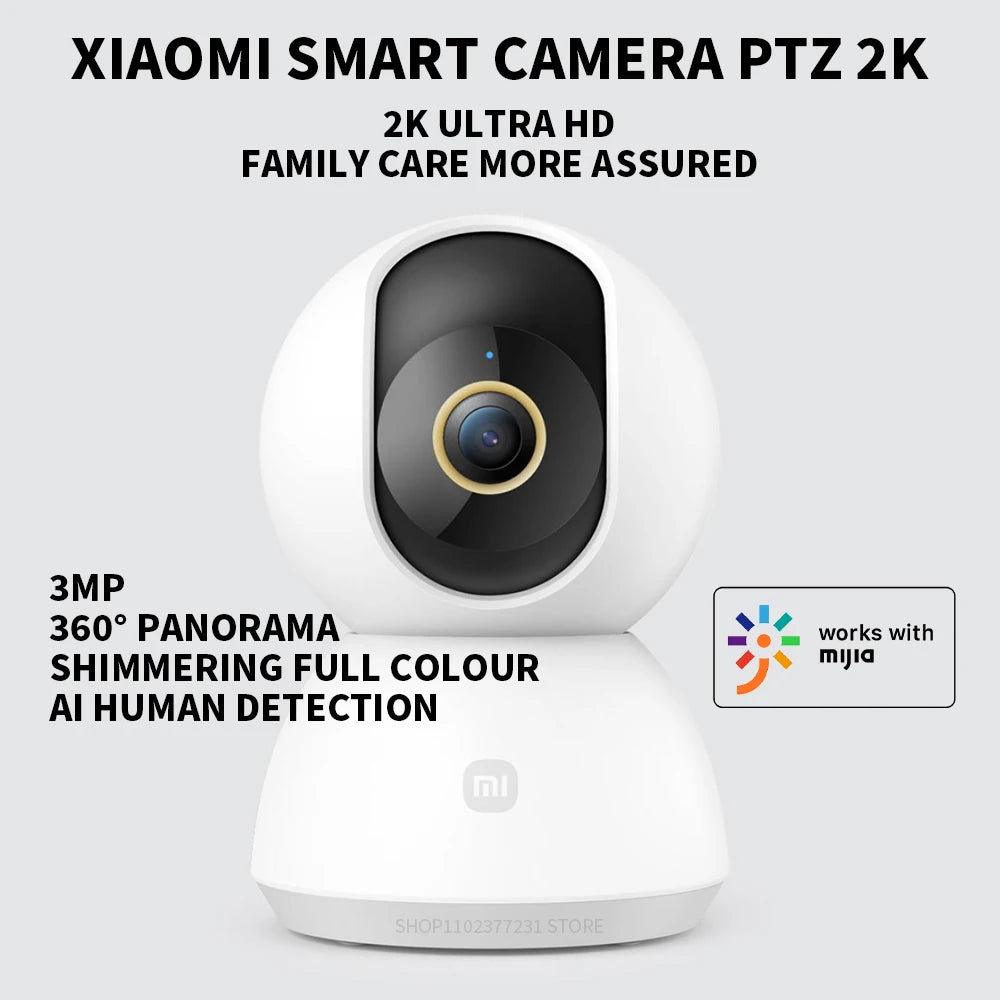 360° Smart Home Security Camera 2K PTZ 3MP Night Vision