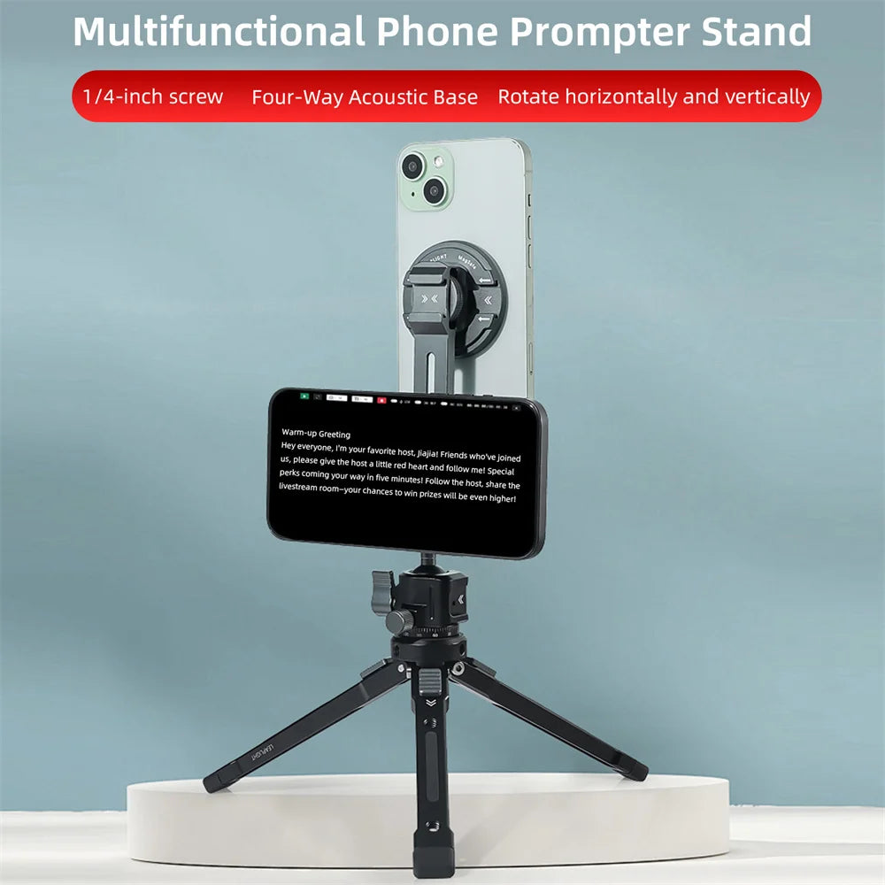 Dual-Phone Teleprompter and Camera Support