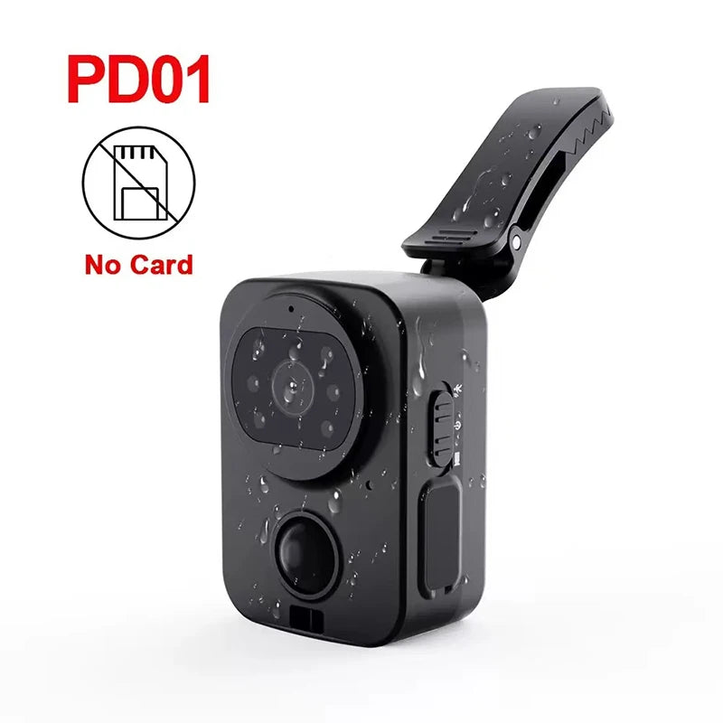 1080P mini telo kamera vodotesná s nočným videním a PIR snímačom pohybu