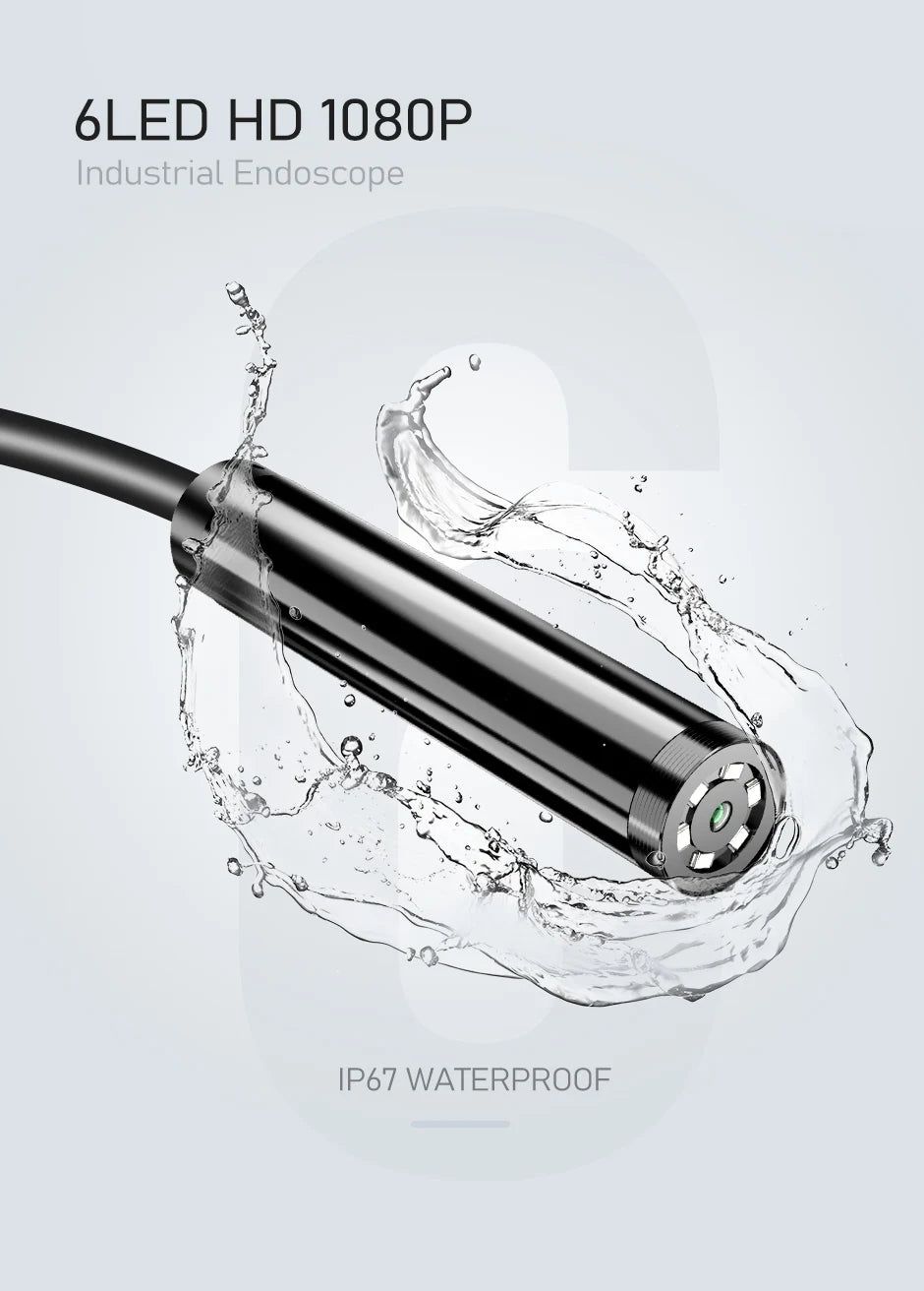 Endoscope Camera with Light 1080P 5.5MM HD Borescope Tools with Semi-Rigid Snake Camera Waterproof Drain Pipe Camera