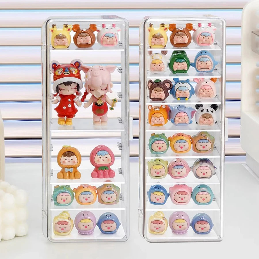 8-Tier Miniature Display Case with Clear Cover