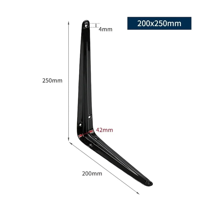 Reinforced Black Shelf Brackets, 2/6-Piece Packs