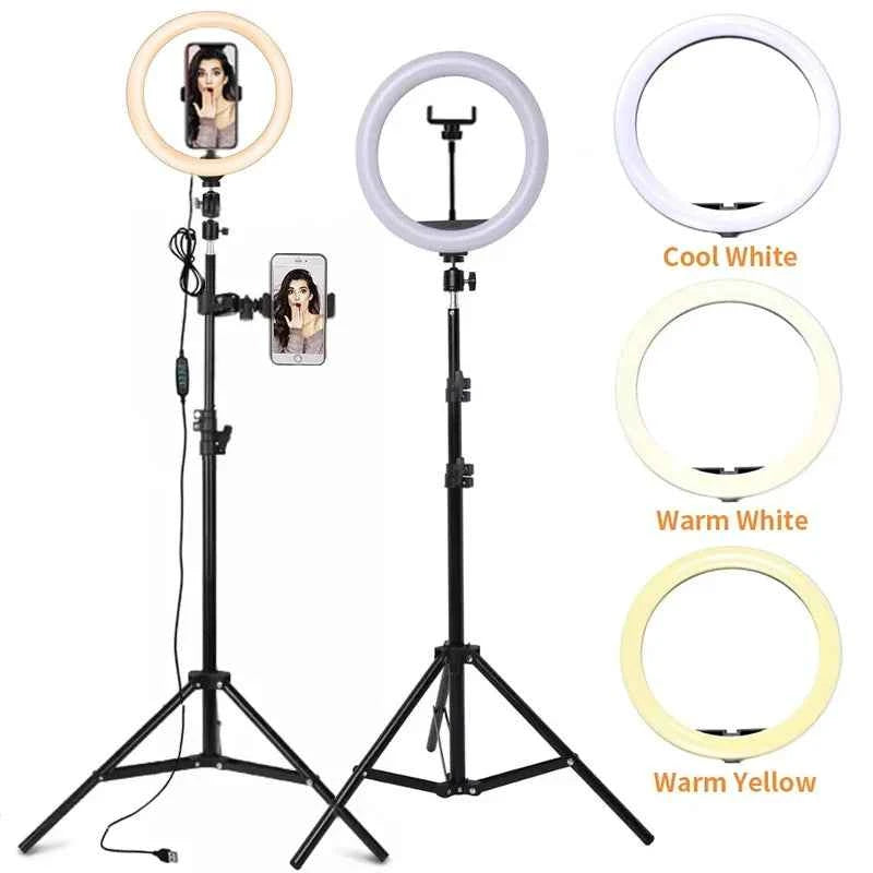 6/10/12 Inch LED Selfie Ring Light Dimmable Photography LED Fill Lamp Tripod With Remote Control For Phone Video Live Recording