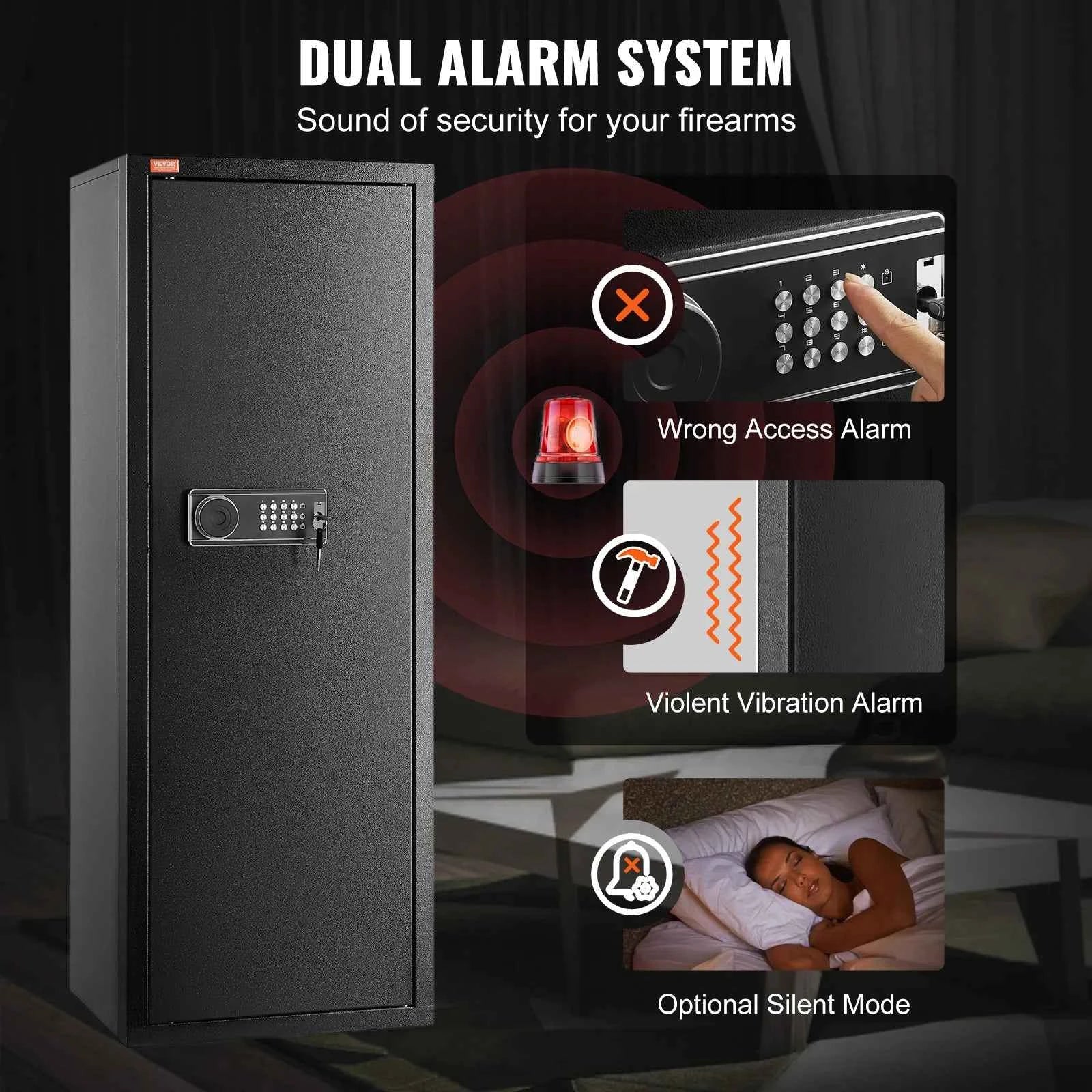 VEVOR Rifles Gun Safe Rifle Safe with Lock & Digital Keypad Removable Shelf Rifle Cabinet for Home Rifle (Assembly Required)