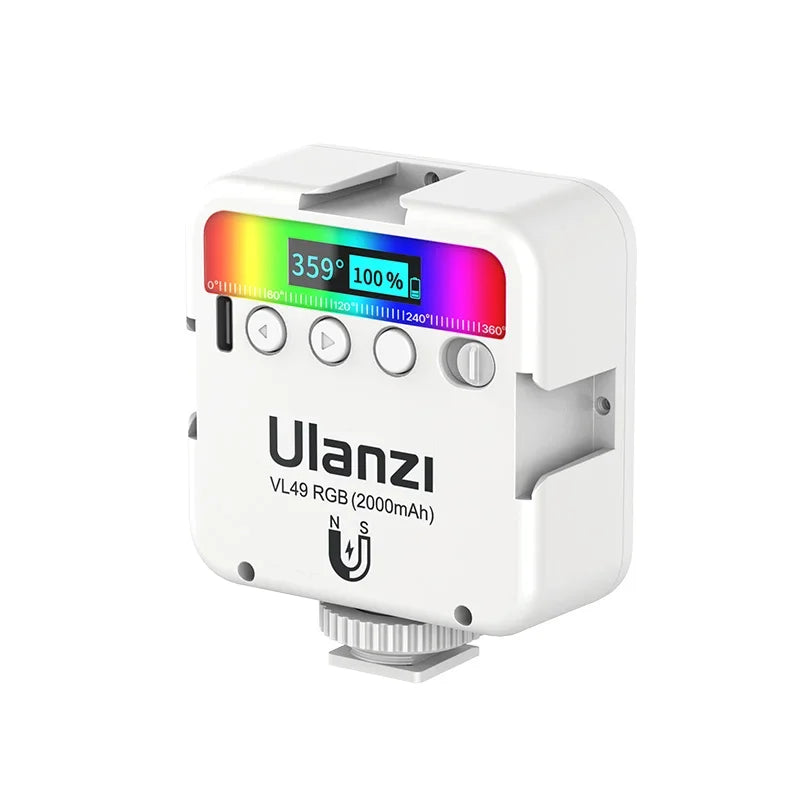 Φωτιστικό βίντεο LED Ulanzi VL49 RGB με ρυθμιζόμενο χρώμα και μπαταρία 2000mAh