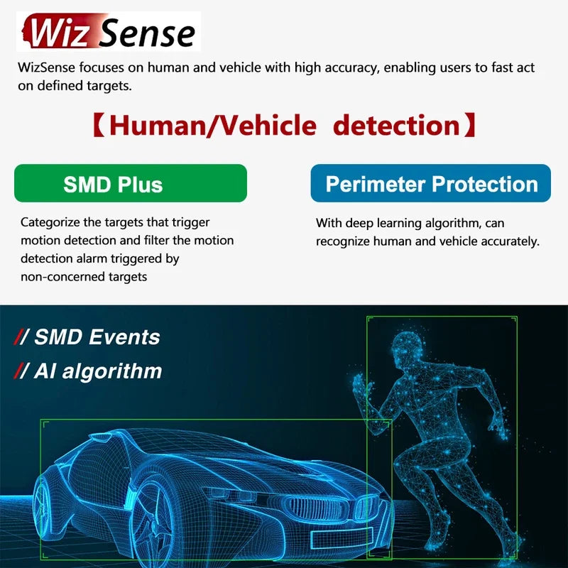 Dahua 4MP Smart Dual Light Active Deterrence Fixed-focal Eyeball WizSense Network Camera two-way talk SMD Plus