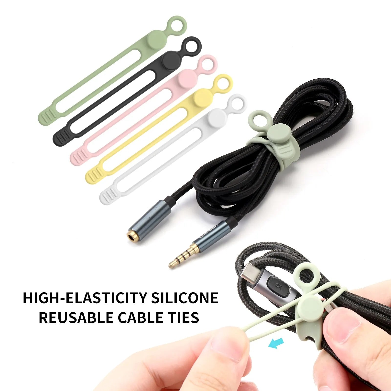Silicone Cable Ties,Cord Organizer,Cable Straps,Reusable Cord Ties,Travel Cable Organizer ,Cute Elastic Tie, Wire Ties