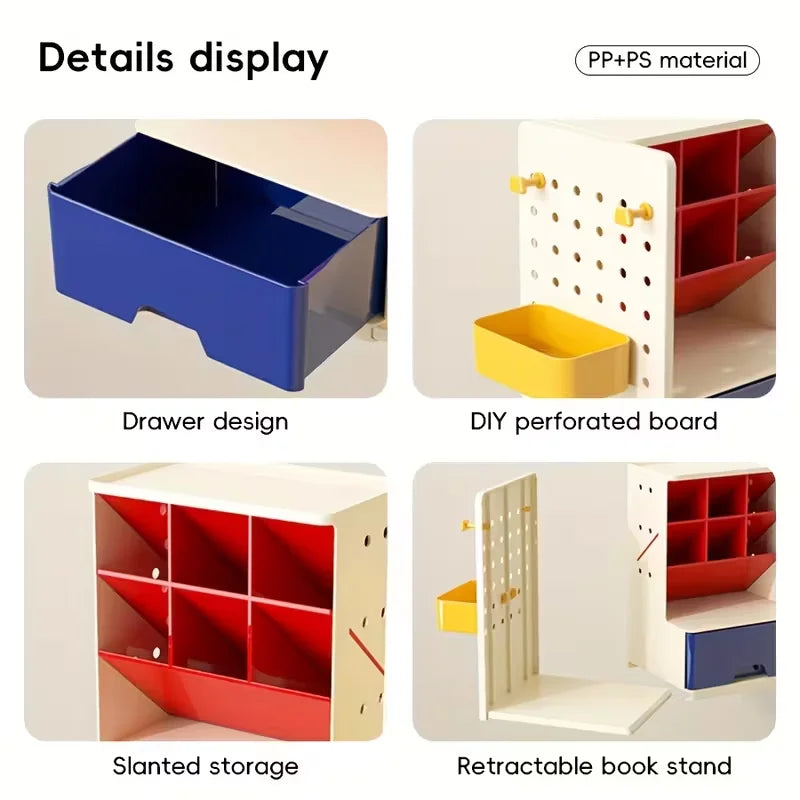 Desktop Organiser with Adjustable Bookend and Pen Holder