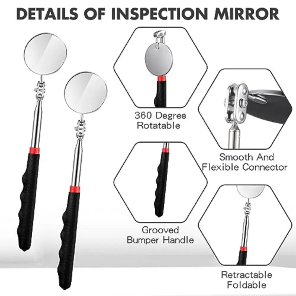 Telescopic Inspection Mirror - Shape and Pack Options