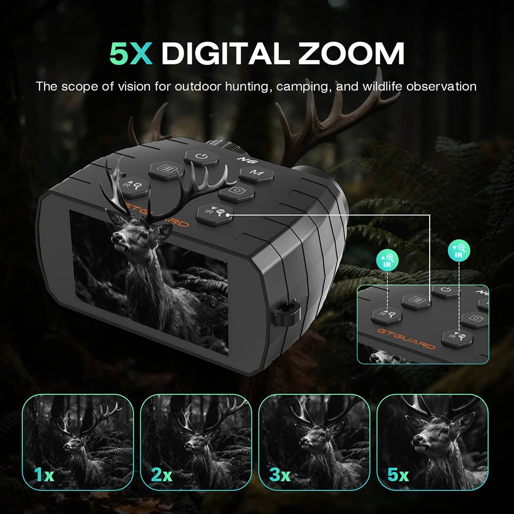 GTGUARD N6 Night Vision Binoculars with 1080P Video