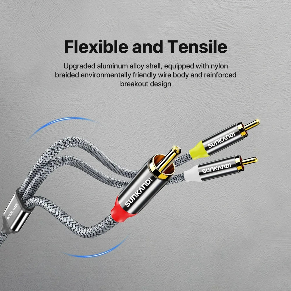Cabo AV composto com 3 conectores RCA macho-macho
