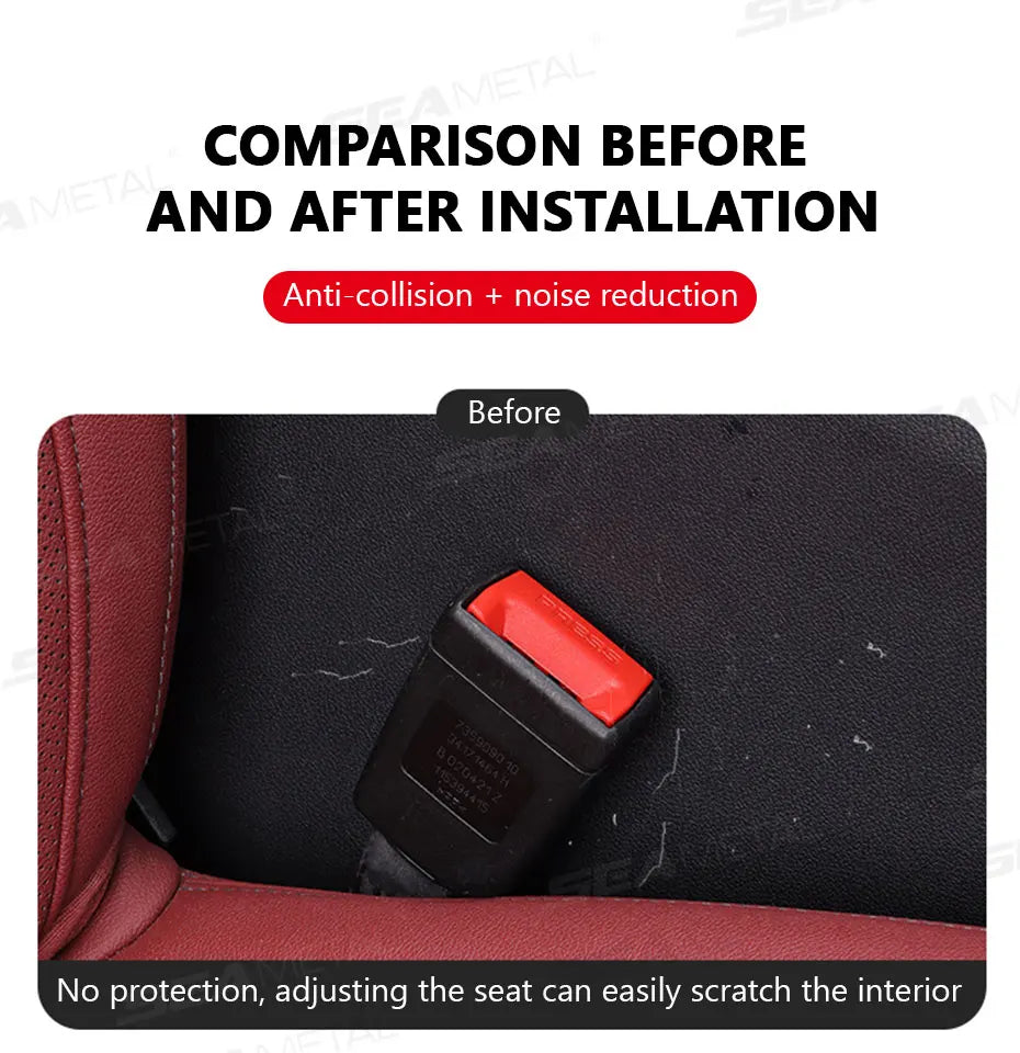 SEAMETAL Car Seat Belt Buckle Fastener Anti-Scratch Elastic Seatbelt Buckle Protector Universal Seatbelt Button Protection Cover