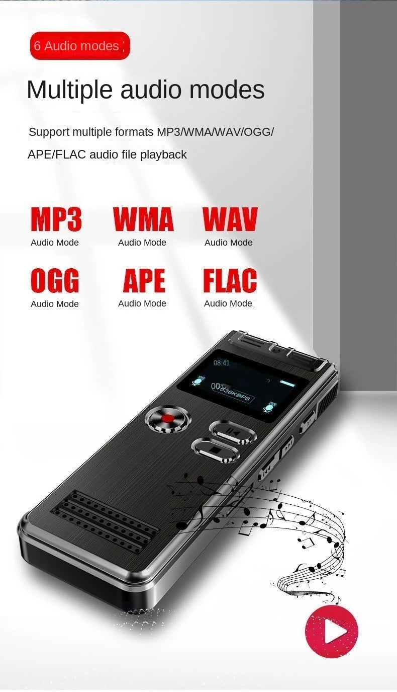 128GB Voice Activated Mini Recorder with Noise Reduction & USB