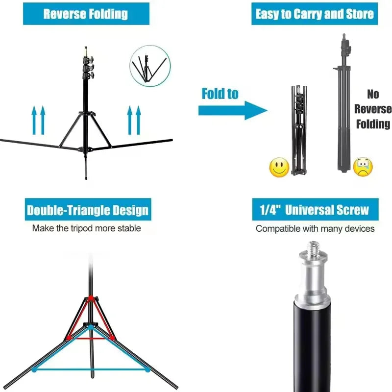Adjustable Photography Light Stand, 160/200cm
