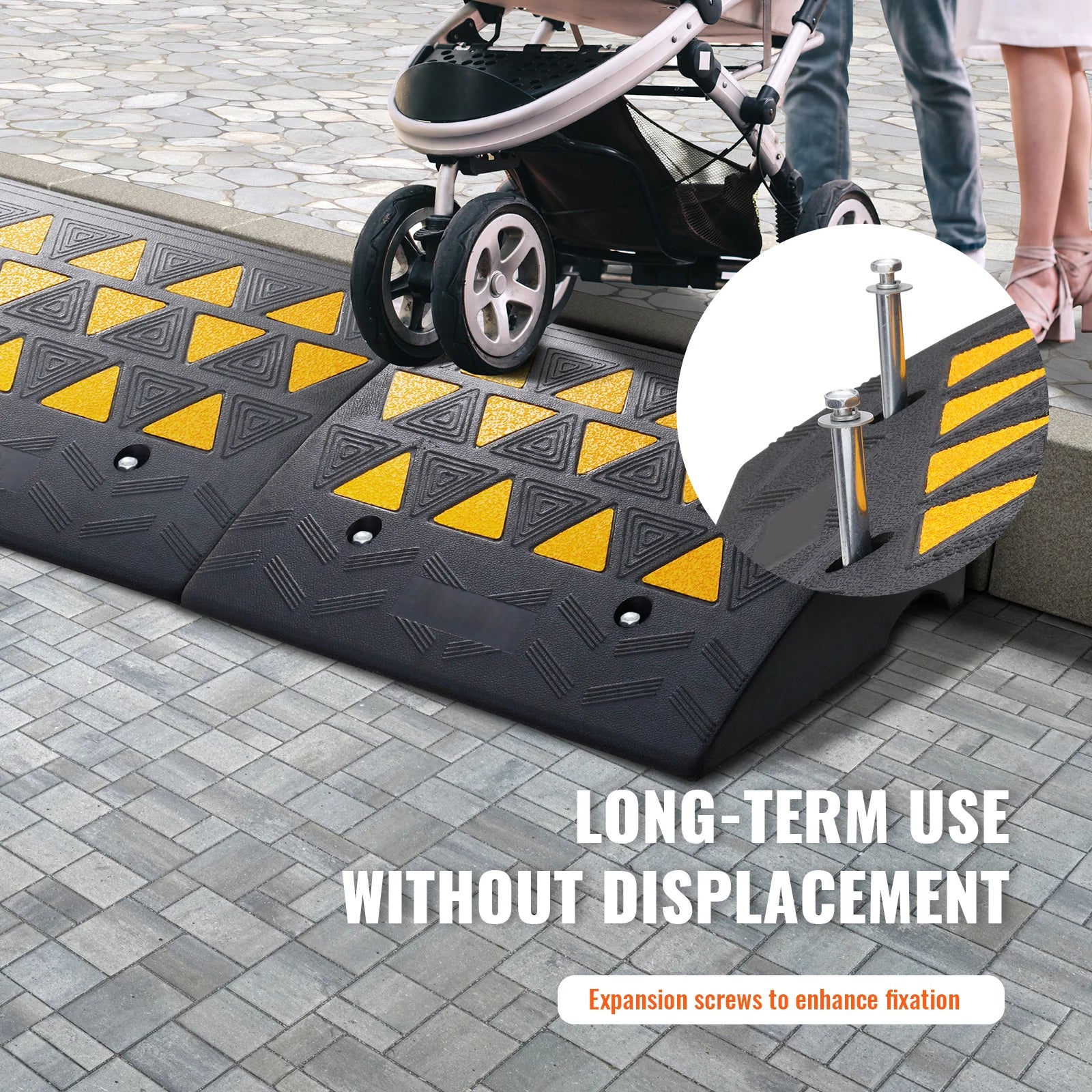 SucceBuy 1/2 pakiranje gumijastih zapornic za prag, ravenje terase in dvorišča, ramp za vozila, z stabilno mrežno strukturo za avtomobile, invalidski voziček, motorje in kolesa