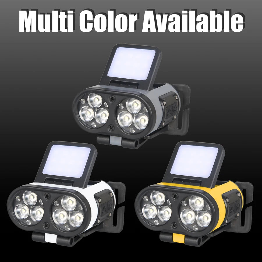 LED Headlamp Smart Sensor Cap Clip Light TPYE-C Rechargeable Flashlight With Power Display Riding Fishing Camping Outdoor Torch