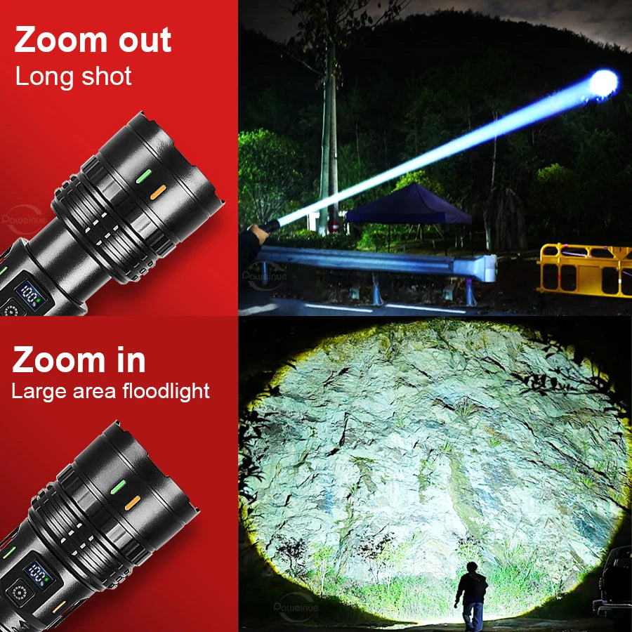 Rechargeable Zoom Torch with USB-C and Power Display