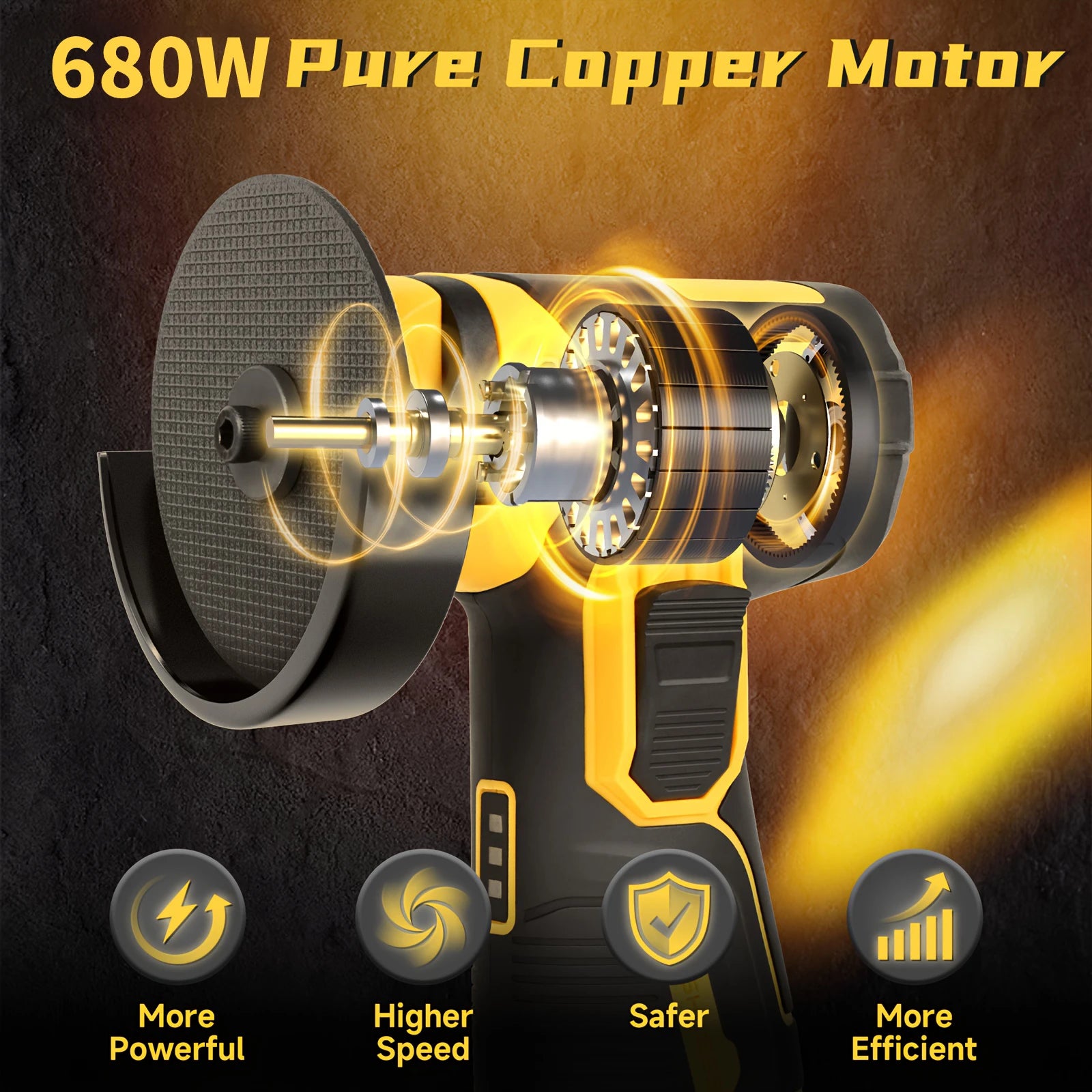 19800 RPM Mini Wireless Angle Grinder for Home DIY