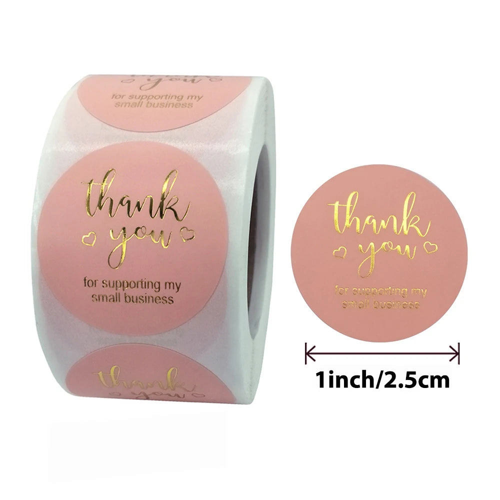 Adesivi Grazie Rosa e Nero Rotolo a Stampa a Caldo