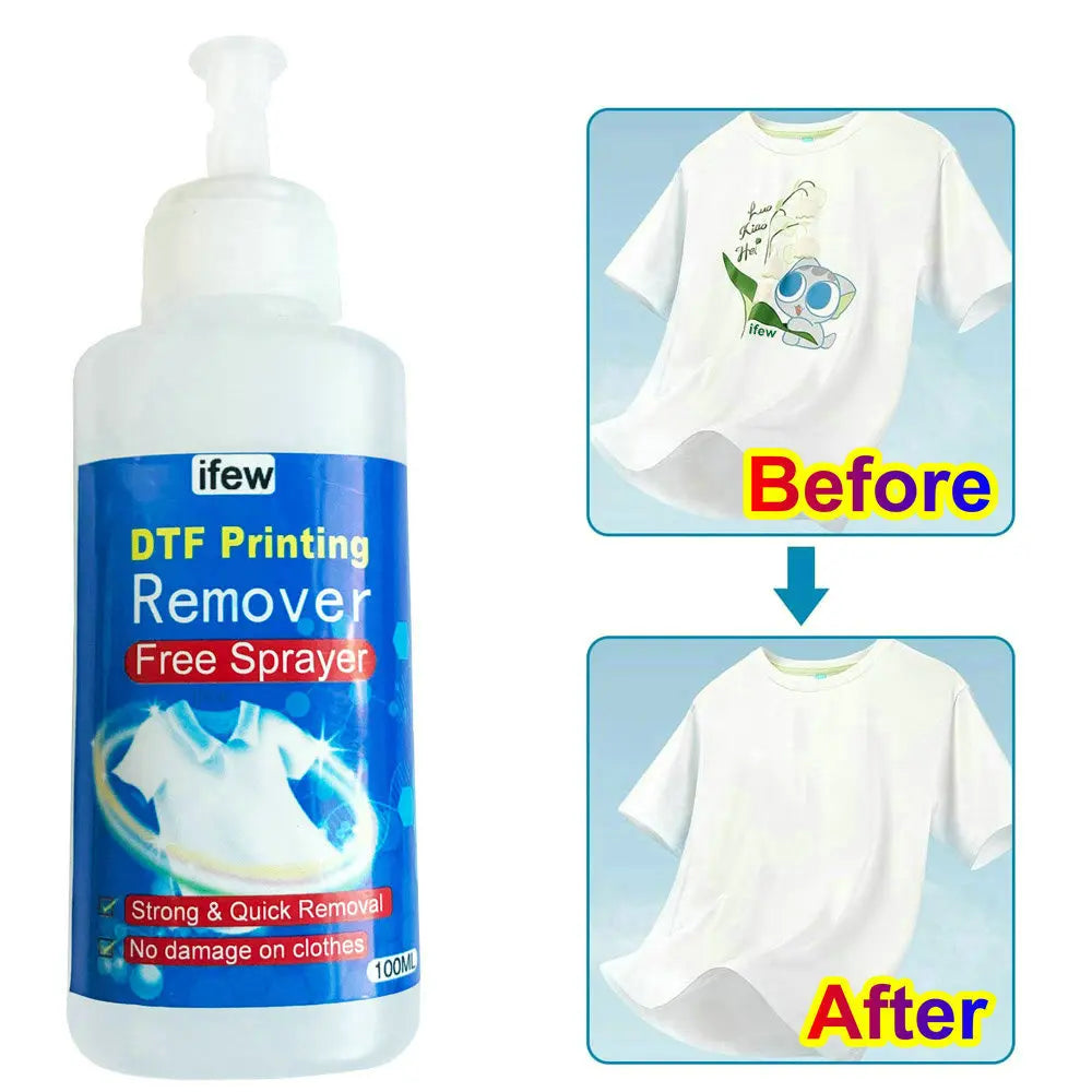 Dtf Remove Liquid Textile Vinyl Dtf Remover Ink Clothing for Garments Cloth Tshirt DIY Cricut Ink Cleaner Solution Accessories