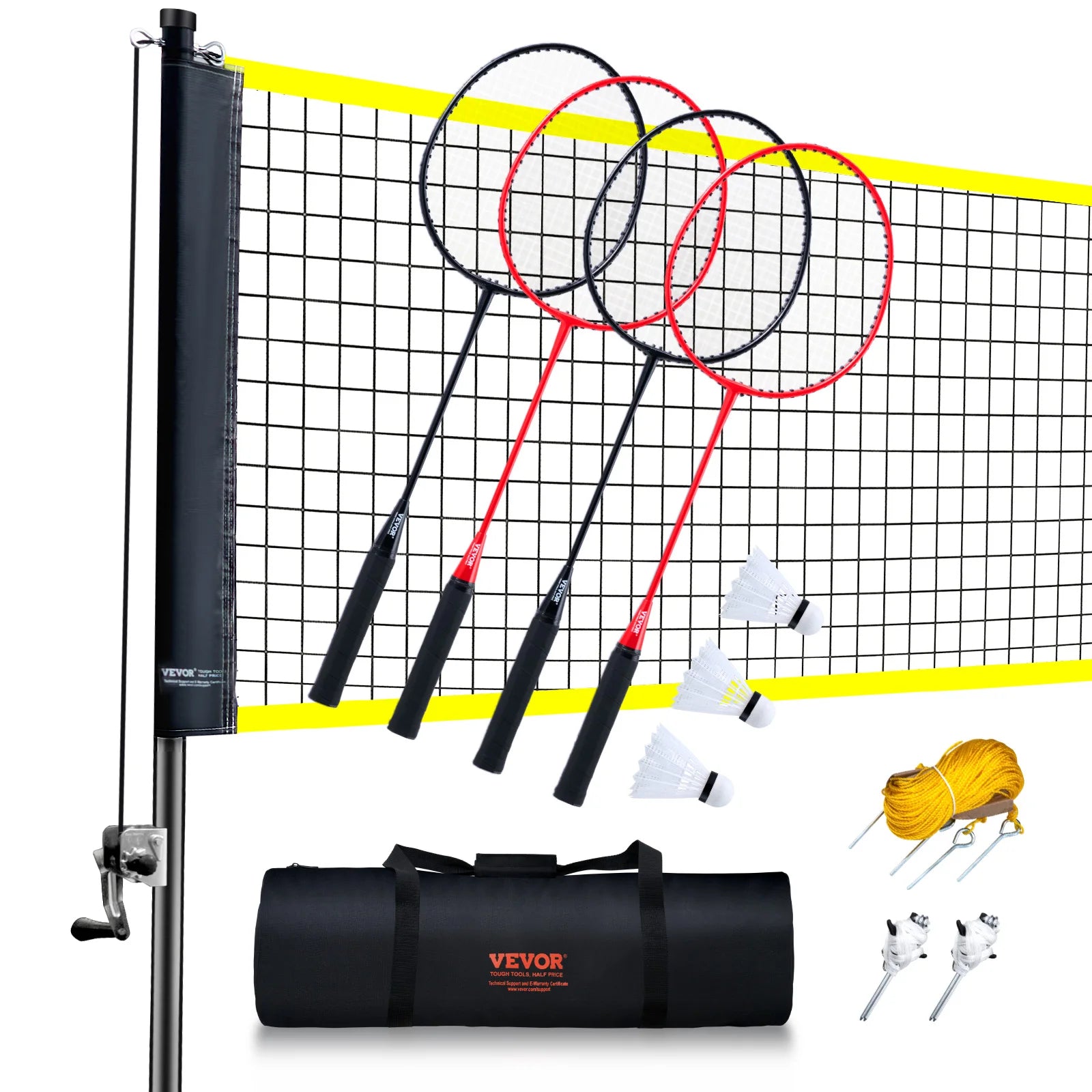 Prenosná sada na bedminton s raketami na záhradu, pláž a do parku