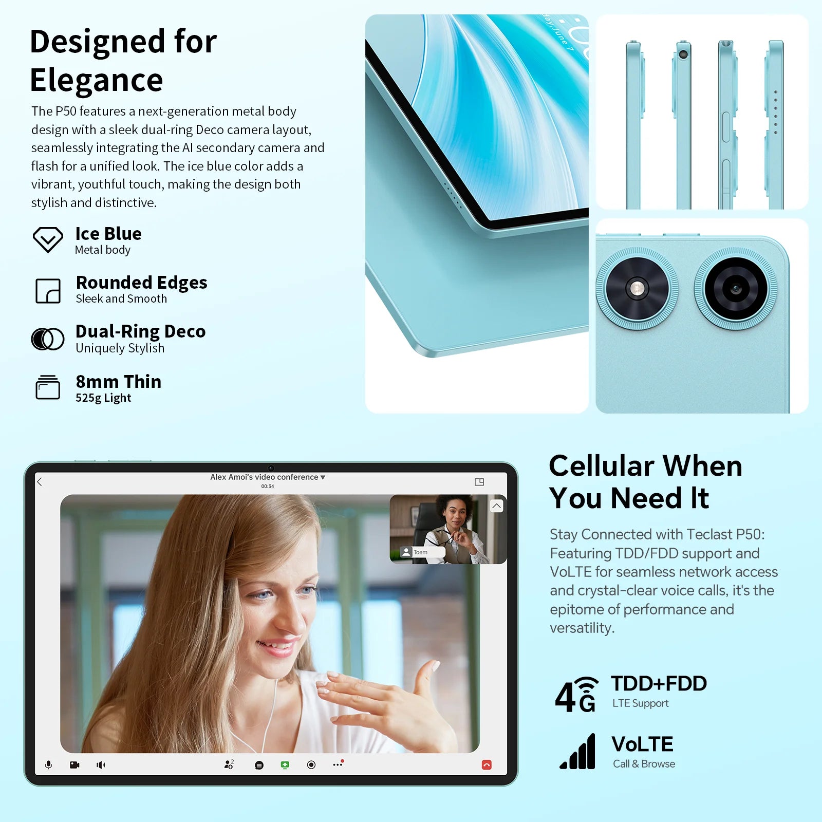 Teclast P50 2025 Android 15 Ταμπλέτα με οθόνη IPS 11"