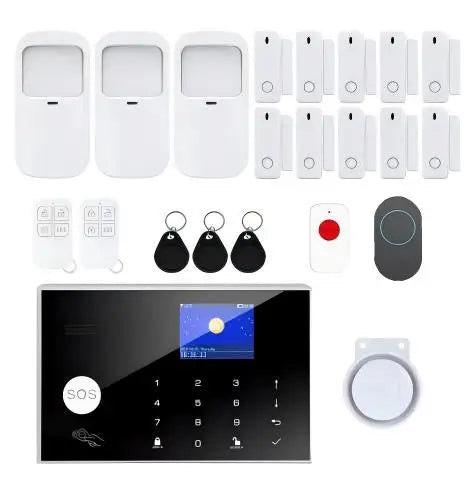 Tugard Tuya Okos Otthon Betörésvédelmi Riasztó, WIFI GSM Biztonsági Rendszer, PIR mozgásérzékelő és ajtó/ablak-érzékelő, mobileszköz-vezérlés, kompatibilis Alexa
