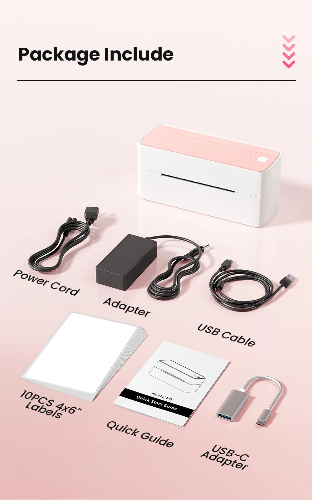 Phomemo 241 Bluetooth Termal Etiket Yazıcısı 4x6 Gönderi Etiketleri için