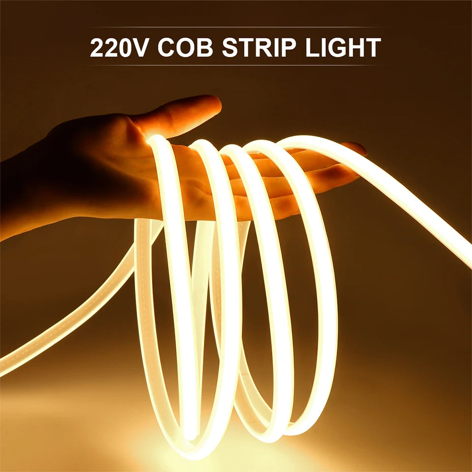 Waterproof Best Under Cabinet Light Kitchen COB LED Light with Button Switch Cord 220V 110V EU / US Plug Strip Lamp for Cocina
