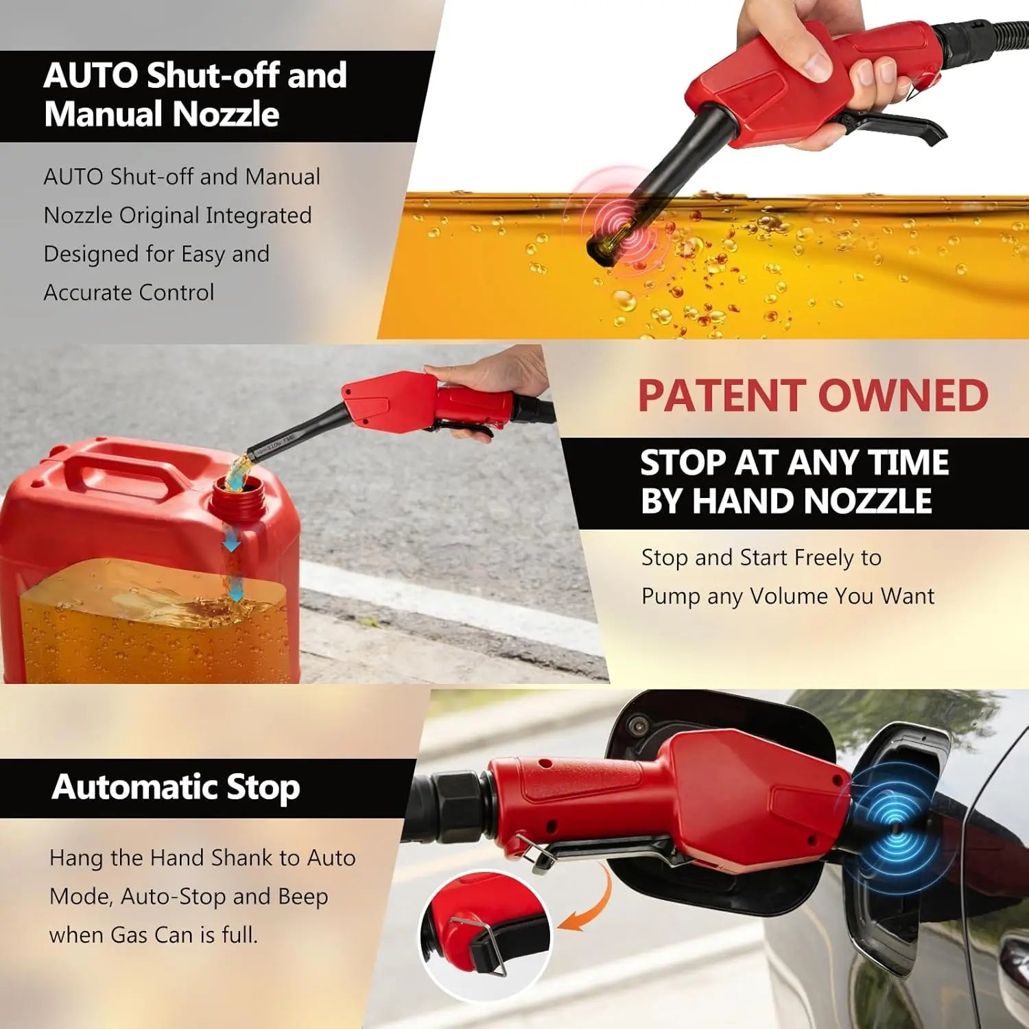 Cordless Fuel Transfer Pump 5GPM with Auto-Stop and 51" Hose