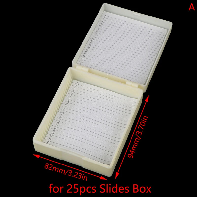 Caixa de armazenamento para slides de microscópio — Opções de capacidade