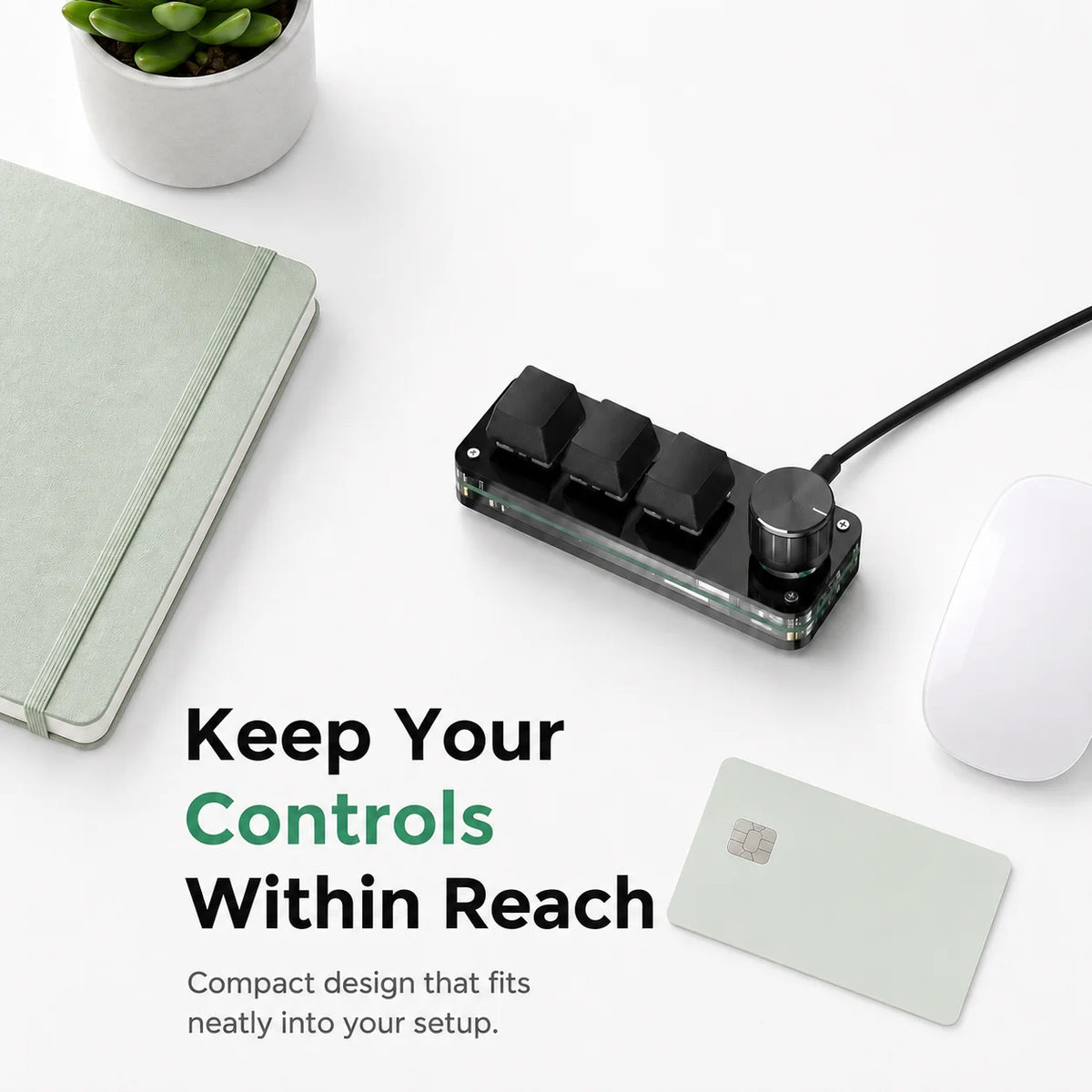 Programmable USB Macro Keypad – Two-Key, Three-Key and Knob Options