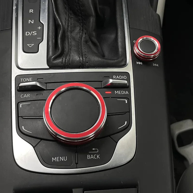 Metal Center Console Volume Knob Trim Ring for Audi A3 S3