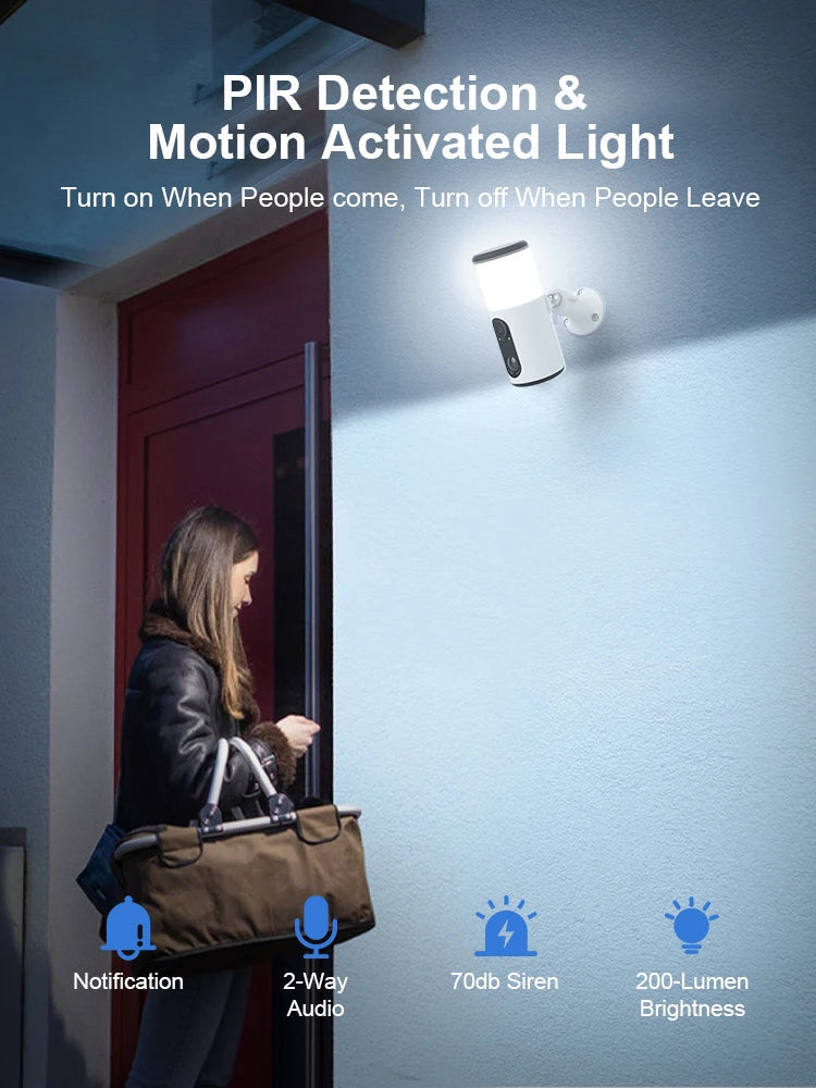 ANRAN 2K Solar Floodlight Wifi Camera Two Way Audio Surveillance Camera HD Color Night Vision Outdoor Wireless IP66 Waterproof