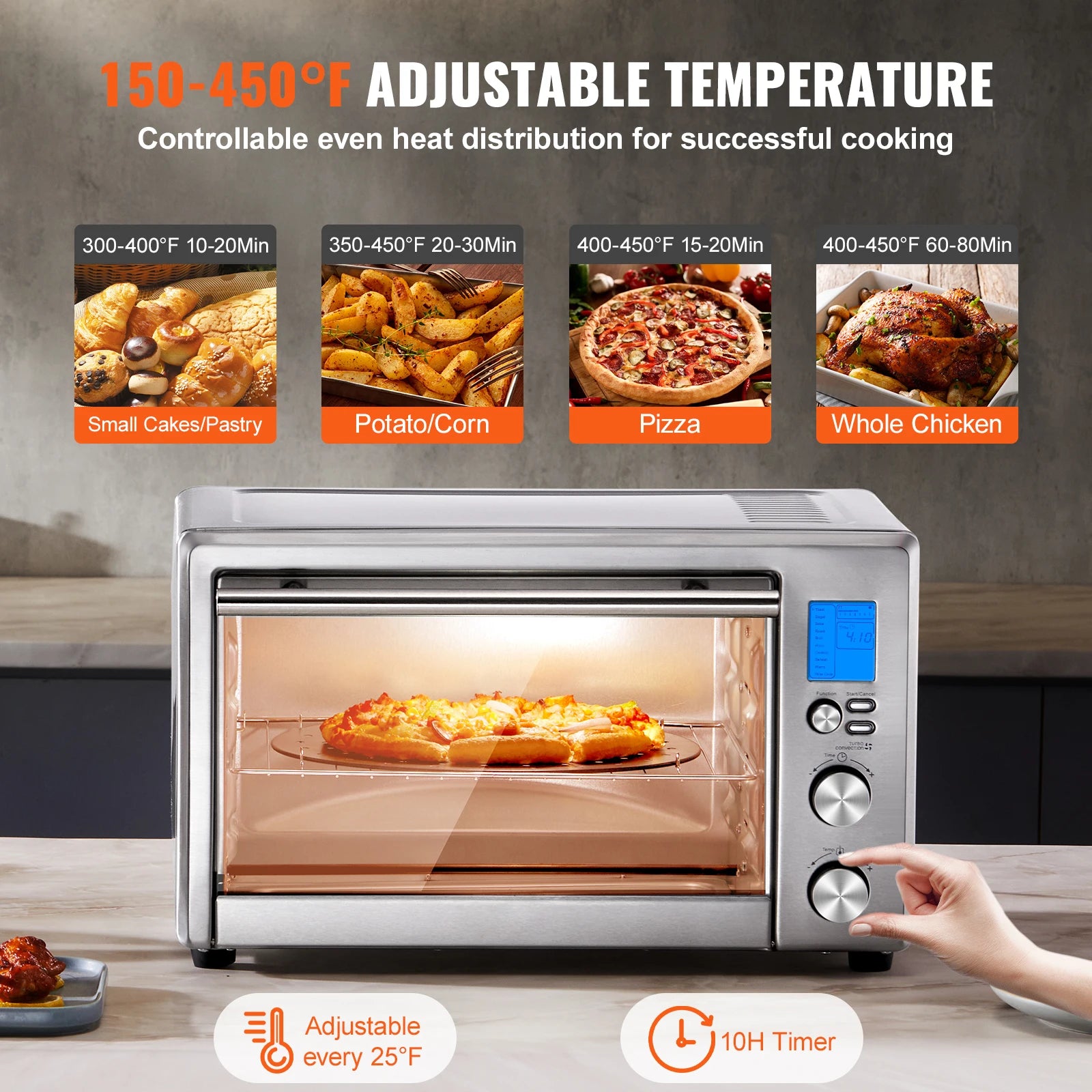 10-in-1 Convection Oven 28L Countertop Oven with Rotisserie