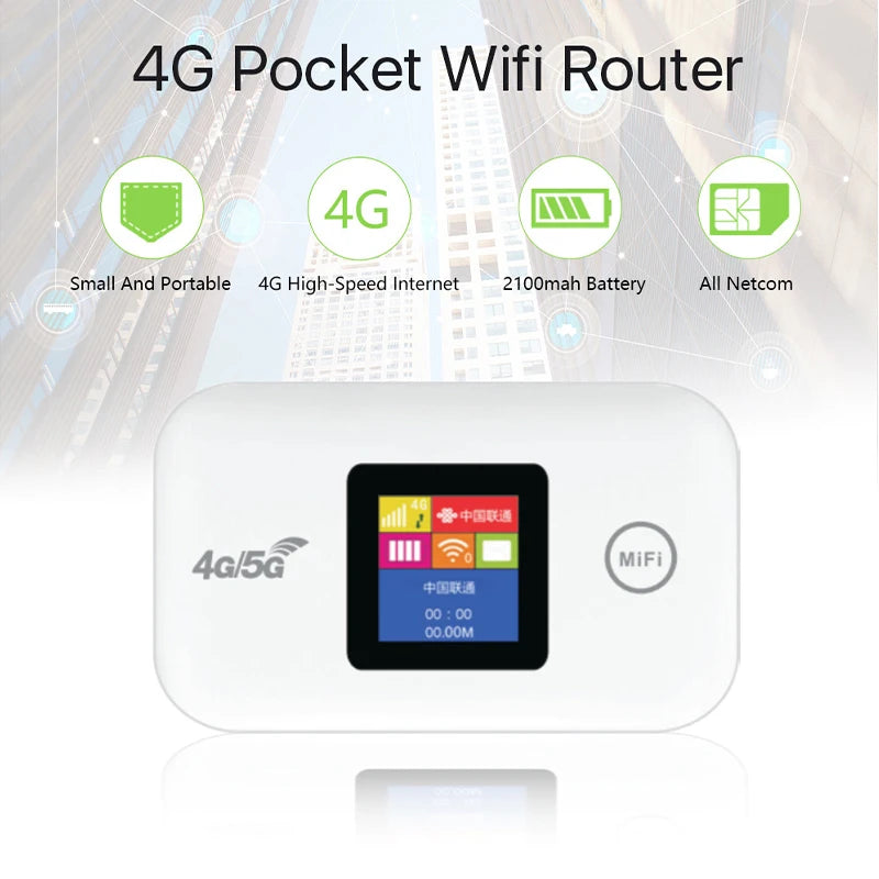 Portable 4G Mobile WiFi Router with SIM Slot