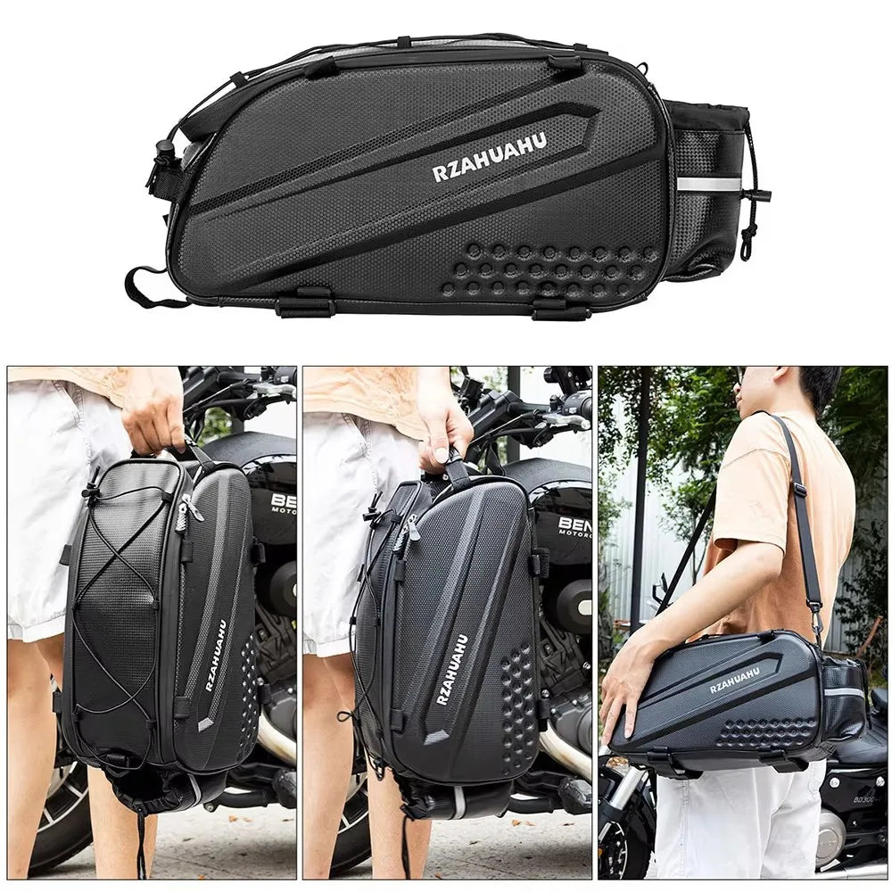 Sacoche noire pour porte-bagages arrière de vélo avec poche pour bouteille