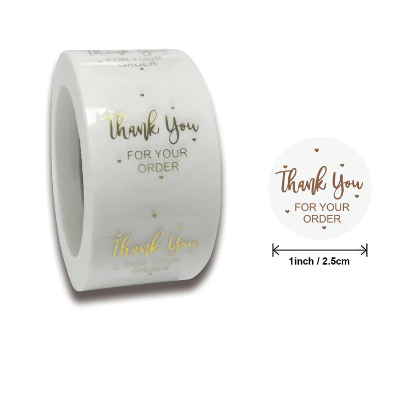 500pcs Round Kraft Thank You Stickers for Gifts and Packaging