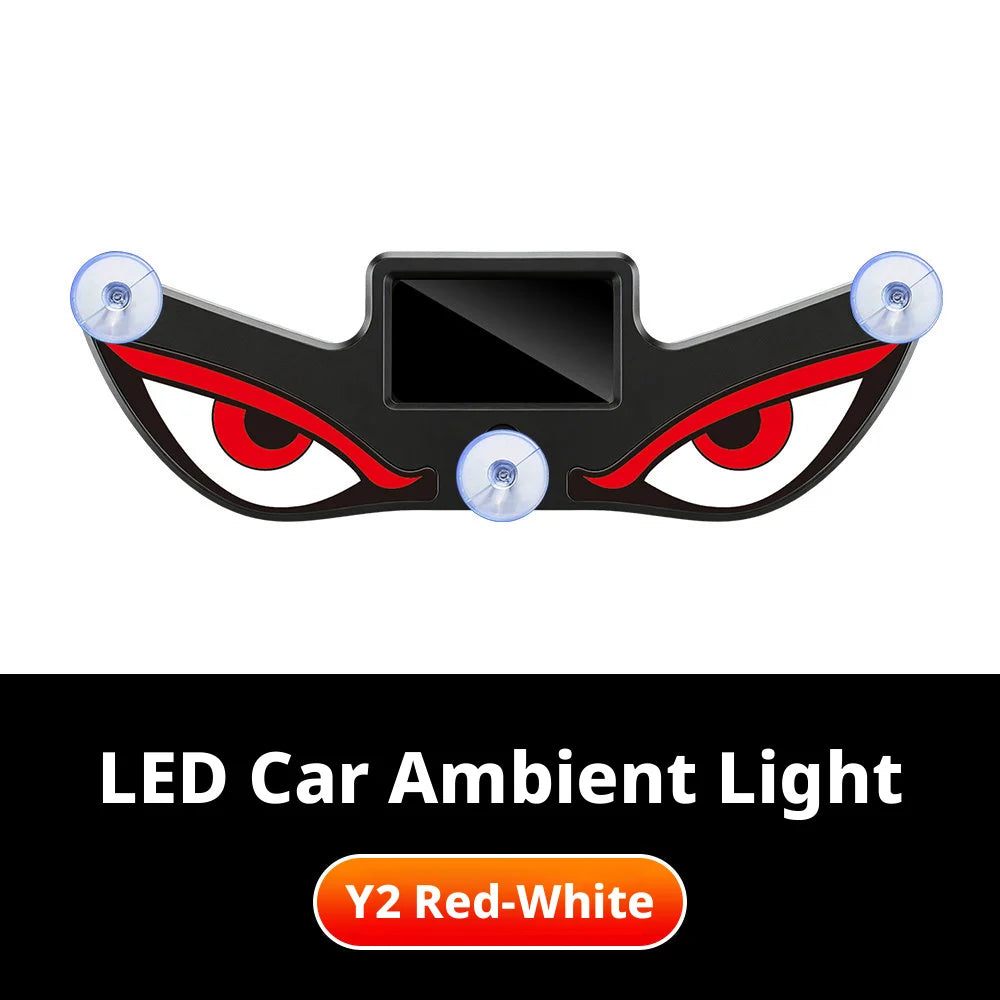 SEAMETAL Car Dynamic Expression Light Neon LED Solar Type-C Rechargeable Wireless Devil's Eyes Light Smart Sensor Universal Fit