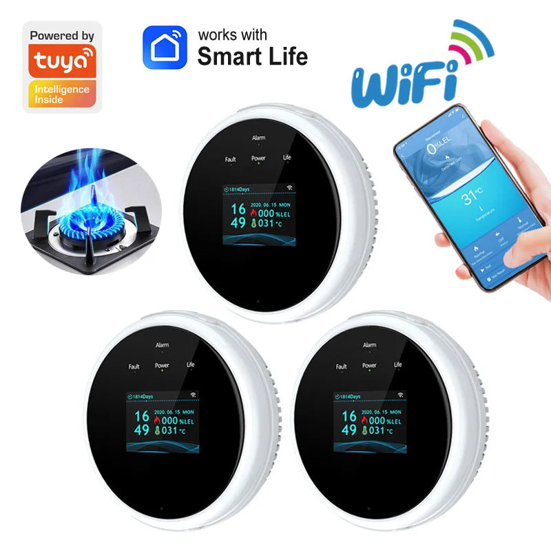 جهاز إنذار عن الغاز القابل للاشتعال يعمل عبر Wi-Fi من Tuya