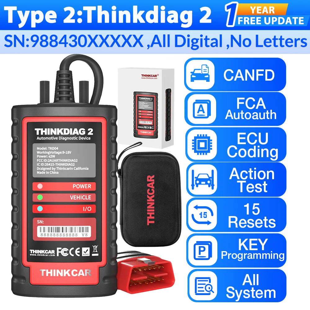 Thinkdiag 2 Scanner Diagnostico OBD2 con CAN FD e Codifica ECU