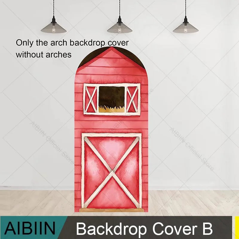 Farm-Themed Arch Backdrop Cover, Stand Excluded