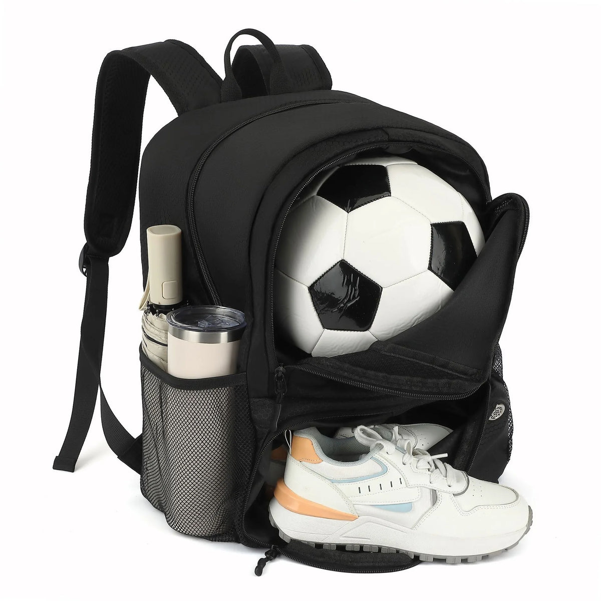 Sports Kit Backpack, 36-55 L, Shoe Pocket and Air Cushion Belt