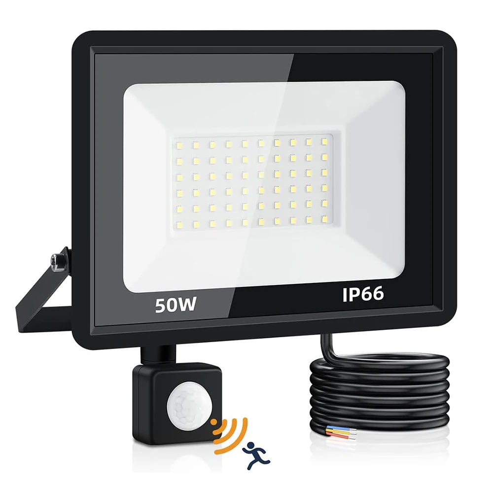 LED Floodlight PIR Motion Sensor Outdoor Light 20W 30W 50W 100W 200W AC220V Waterproof Outdoor Projector Spotlight For Garden