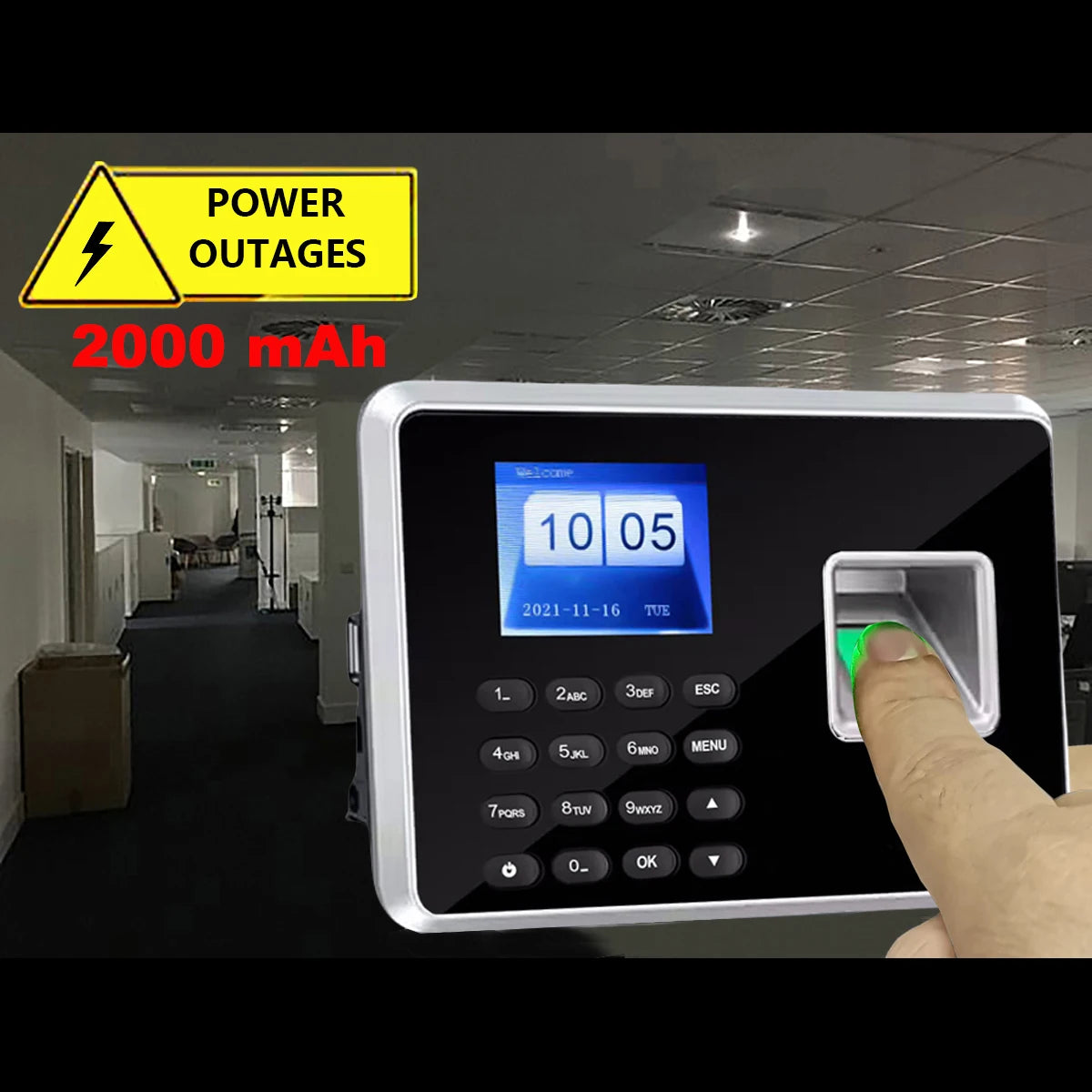 C302 Fingerprint Attendance Clock with Backup Battery