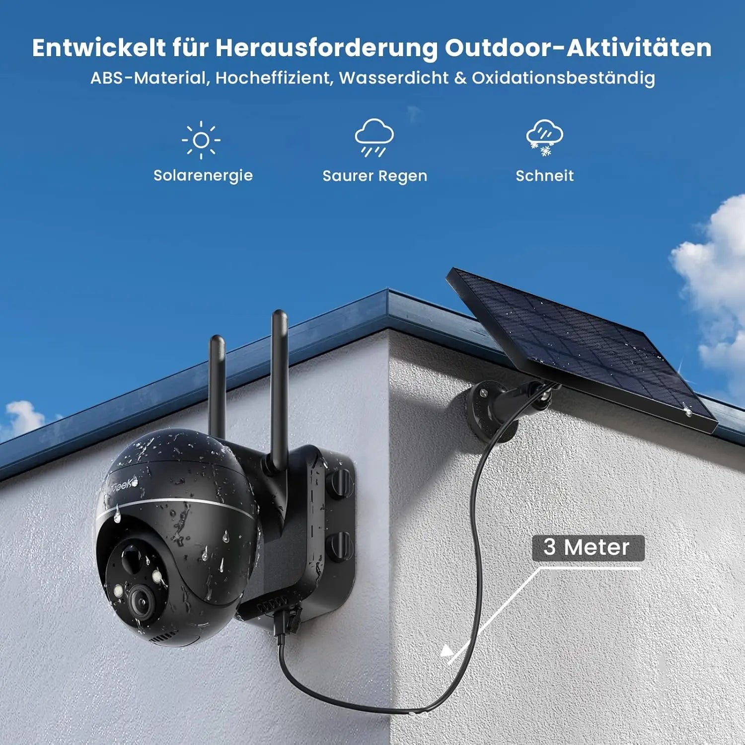 ieGeek 5MP Outdoor PTZ Security Camera with Solar Panel