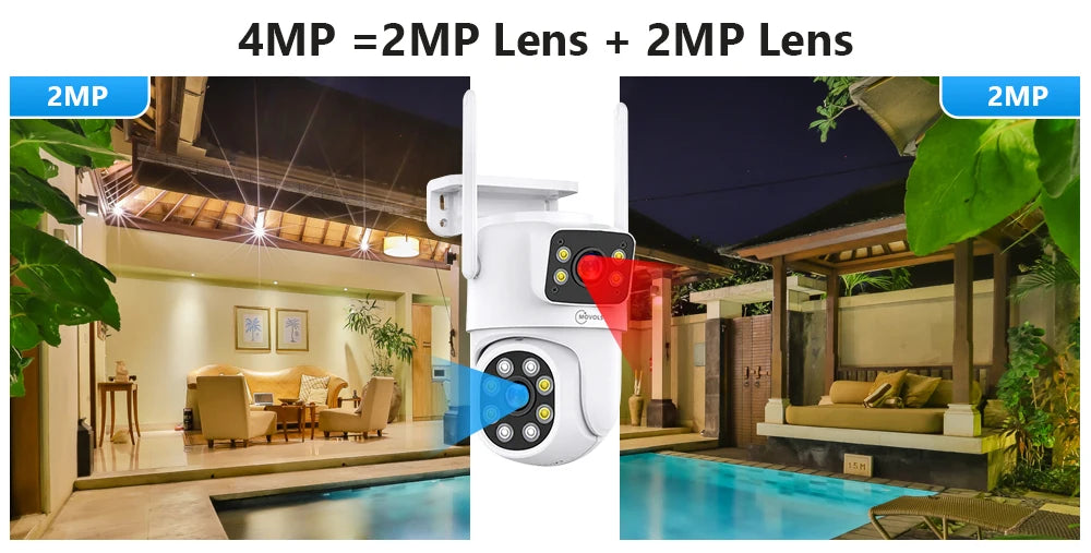 Wireless CCTV System PTZ Security Camera Kit with Two-Way Audio