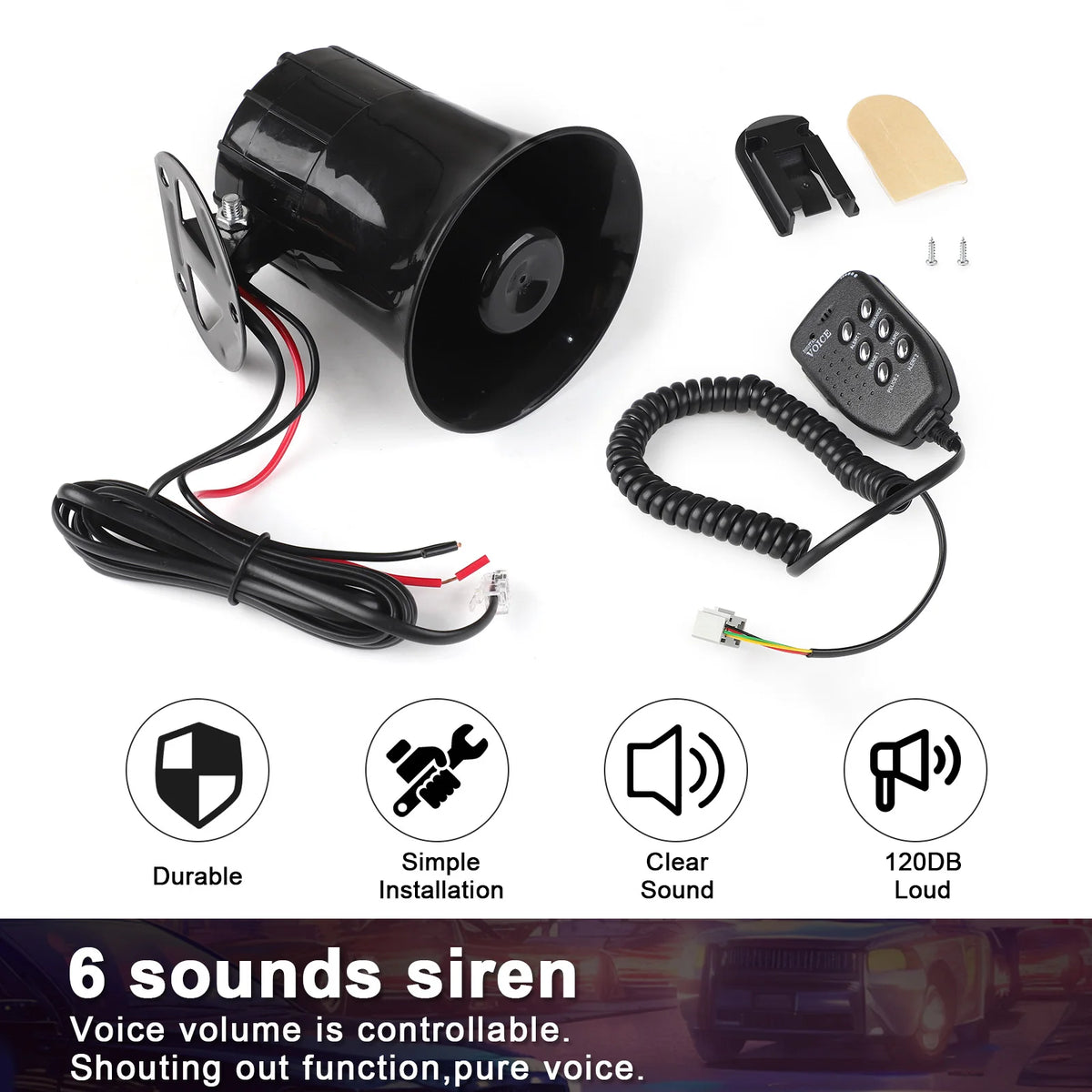 Bocina de seis tonos de 12 V KX-5006 con micrófono