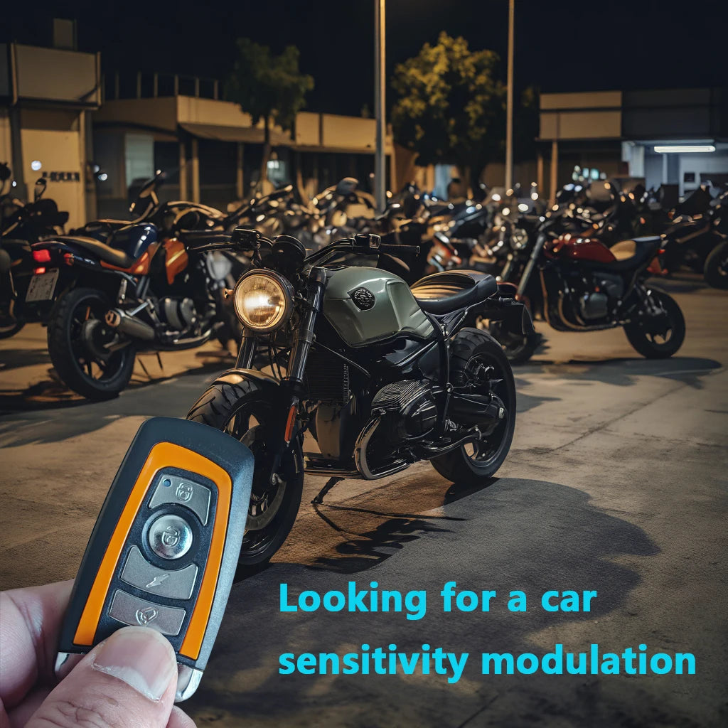 Universal Motorcycle Alarm System One-way with Engine Start Remote Control Key Fob 12V with Overload Protector