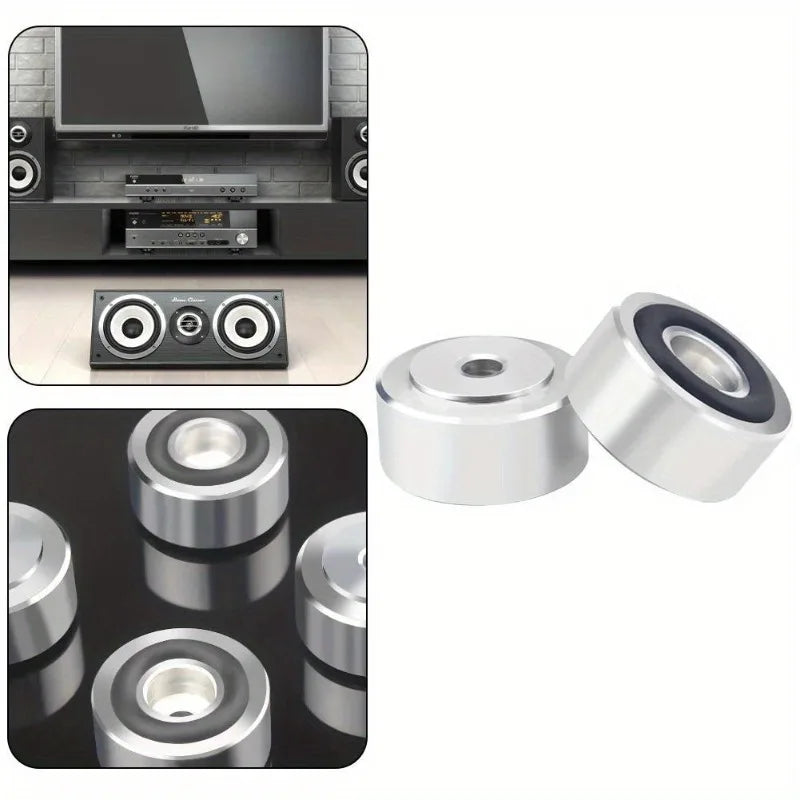 Set van 4 aluminium isolatievoetjes voor luidsprekers